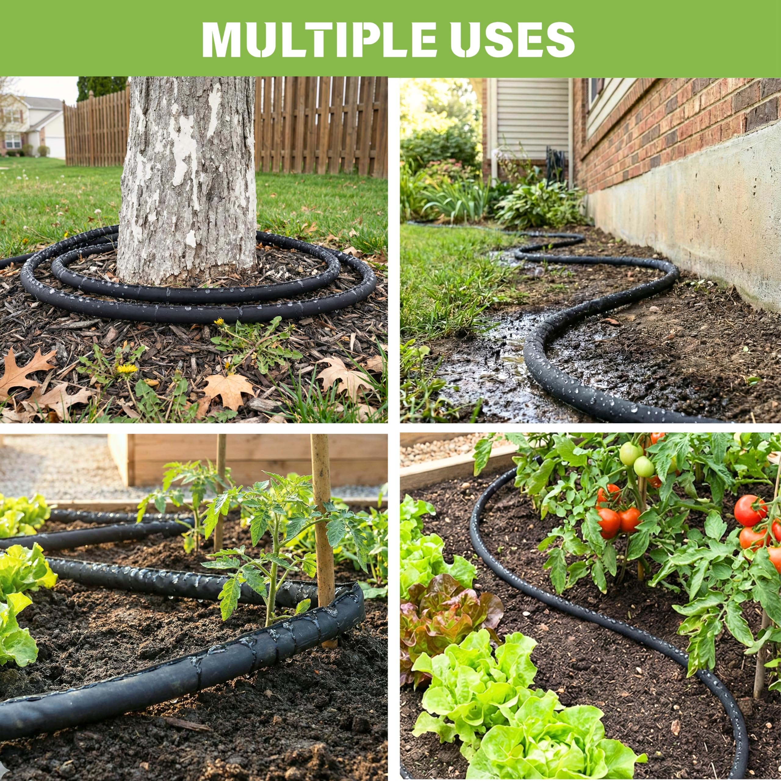 KOBAZ soaker hose connected to a water source