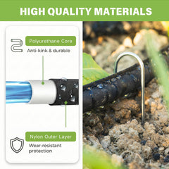 KOBAZ Soaker Hose in garden bed setup