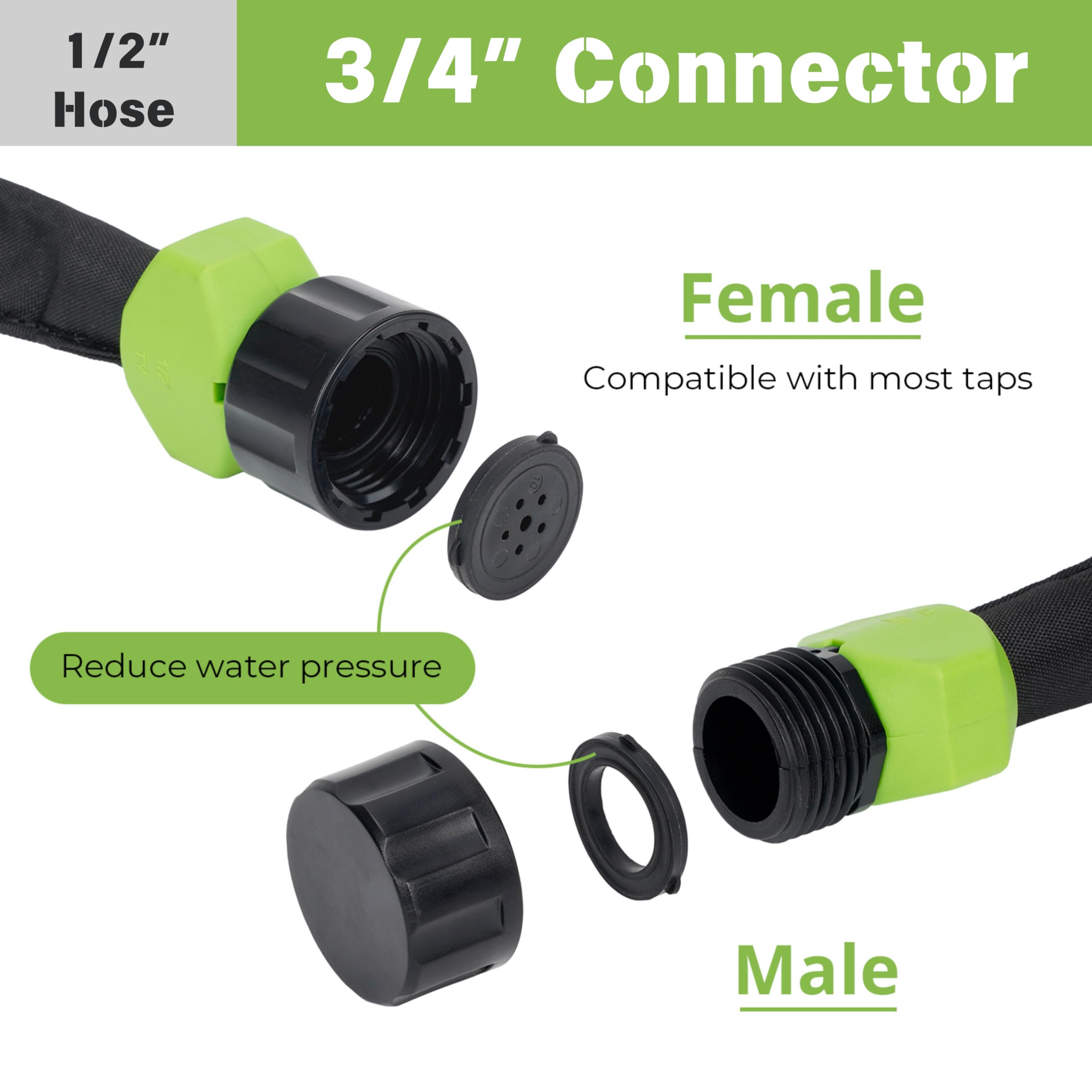 KOBAZ soaker hose with flat spacer and 6-hole spacer