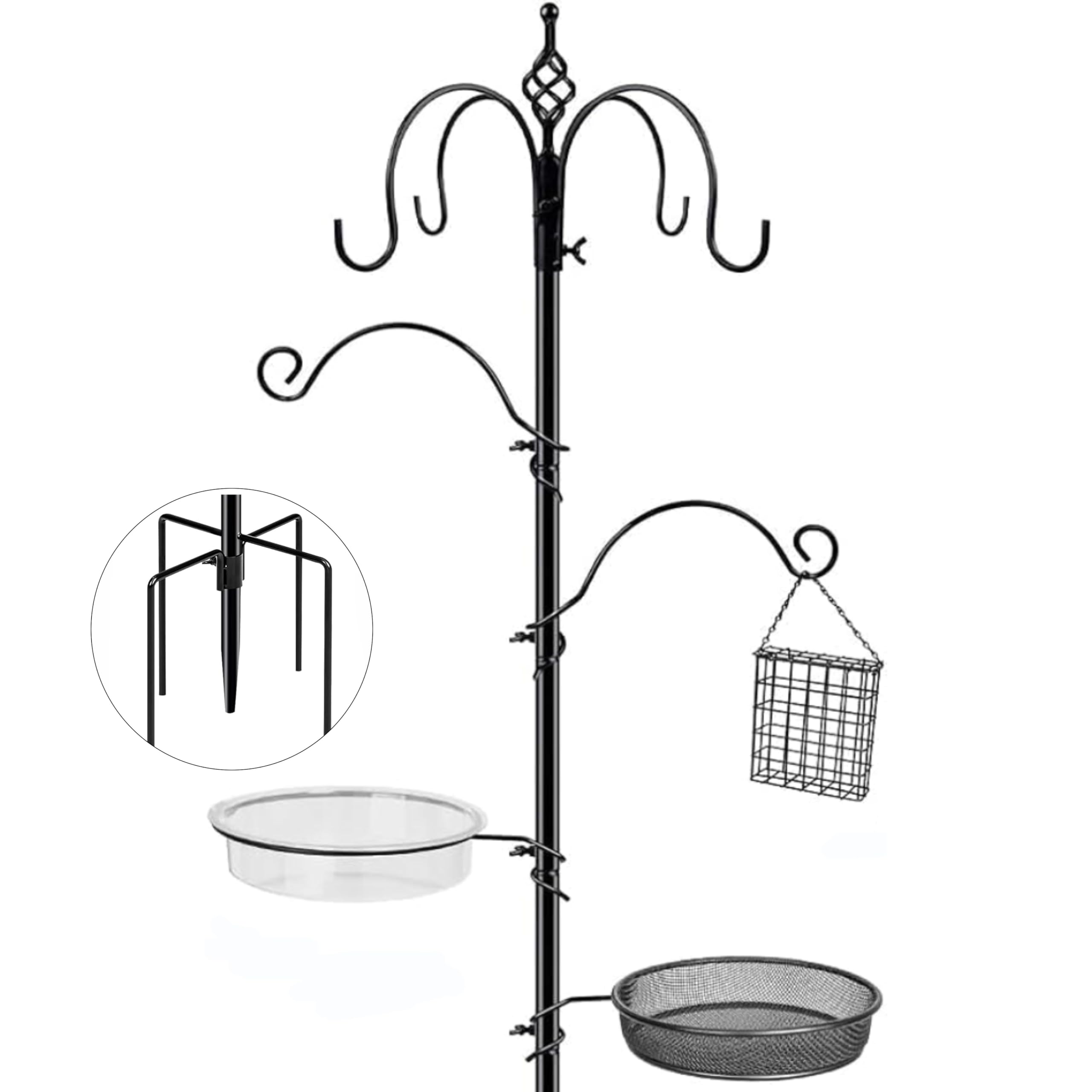 Kodope Bird Feeding Station front view with 6 hooks