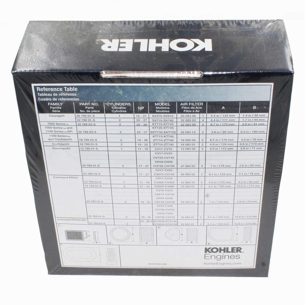 Kohler Engine Tune-Up Kit contents with air filter components