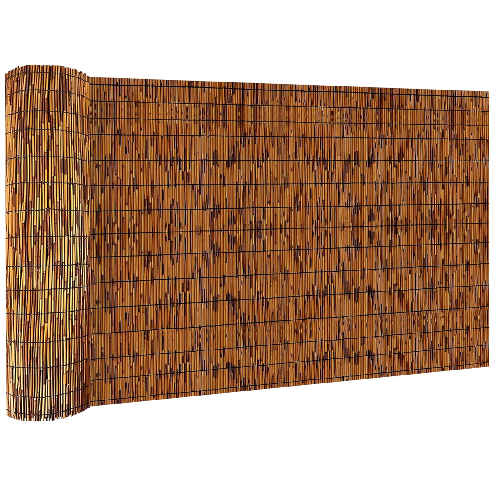 KOIUEYW Bamboo Reed Fencing 3 x 10 FT Light Russet front view