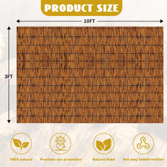 KOIUEYW Bamboo Reed Fencing rolled up showcasing natural reed texture