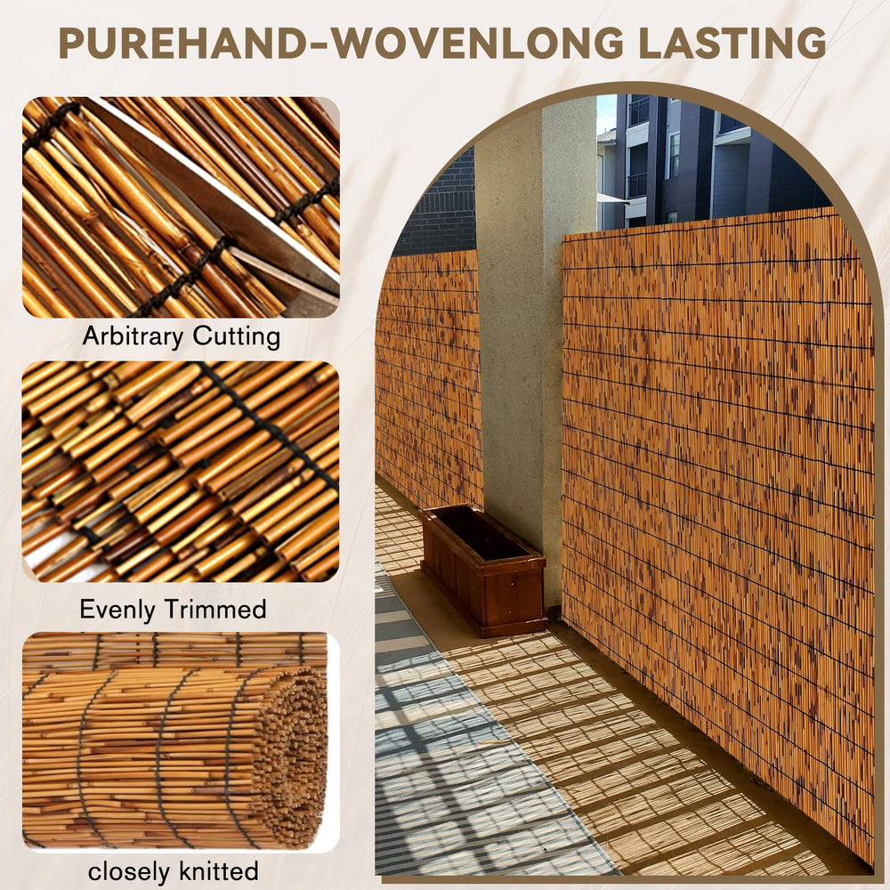 KOIUEYW Bamboo Reed Fencing with zip ties included