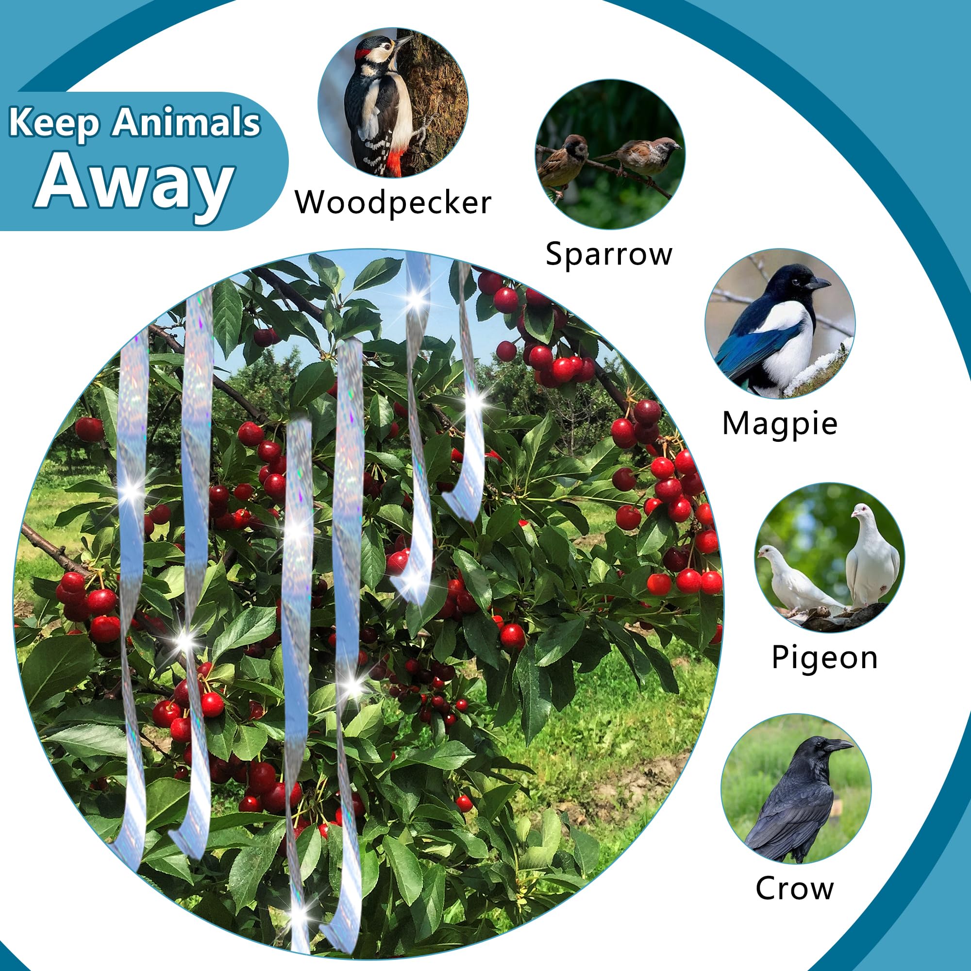 KOKMEYA Bird Scare Tape applied around a garden area