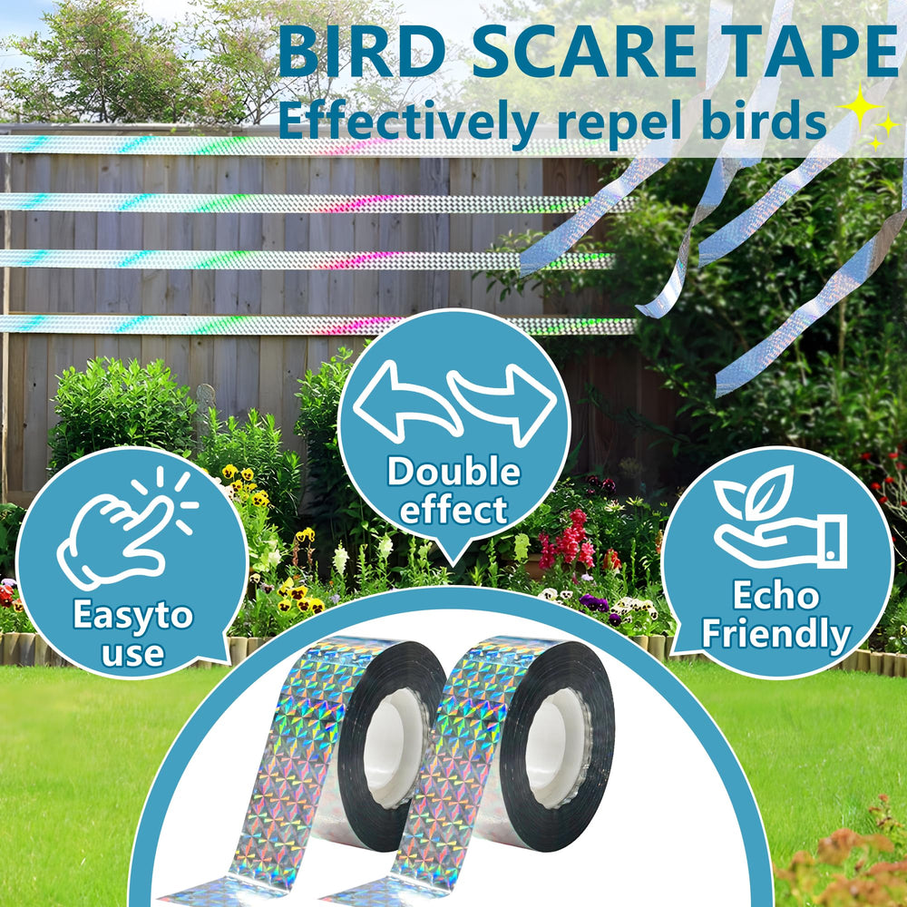 KOKMEYA Bird Scare Tape showing dual-sided reflective features