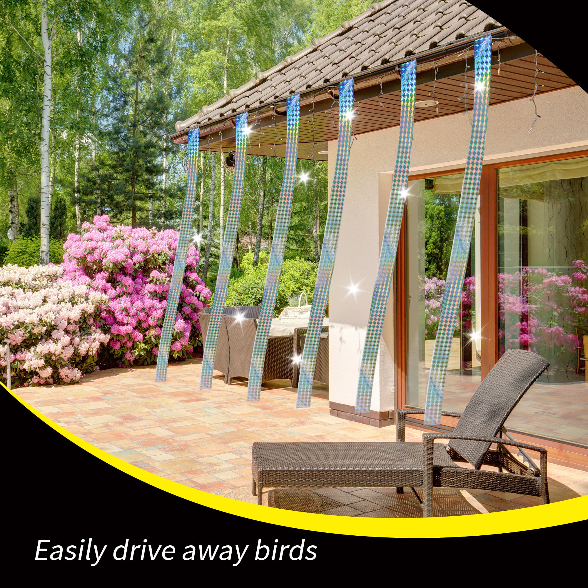 KOKMEYA Bird Scare Tape showing reflective properties