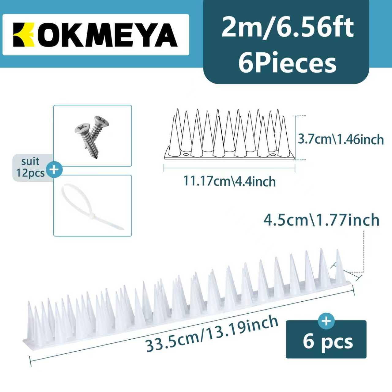 KOKMEYA Bird Spikes installation on a fence