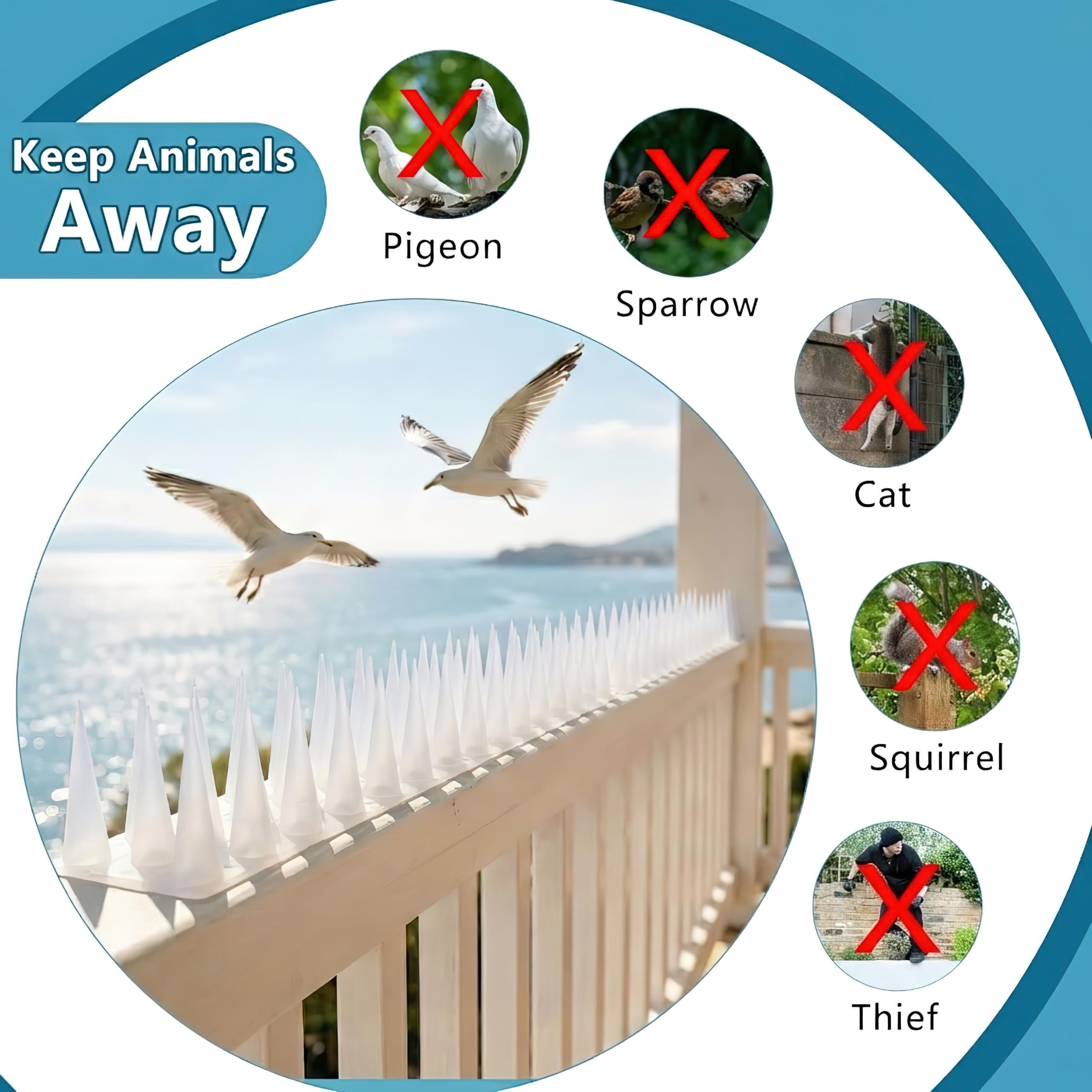KOKMEYA Bird Spikes used on a balcony