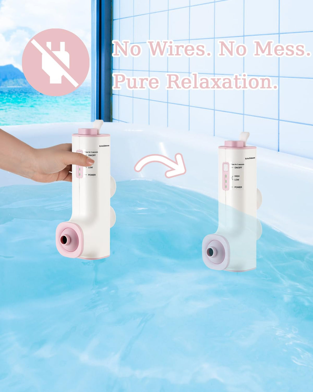 KokoSelene Bath Jet displaying dual mode settings