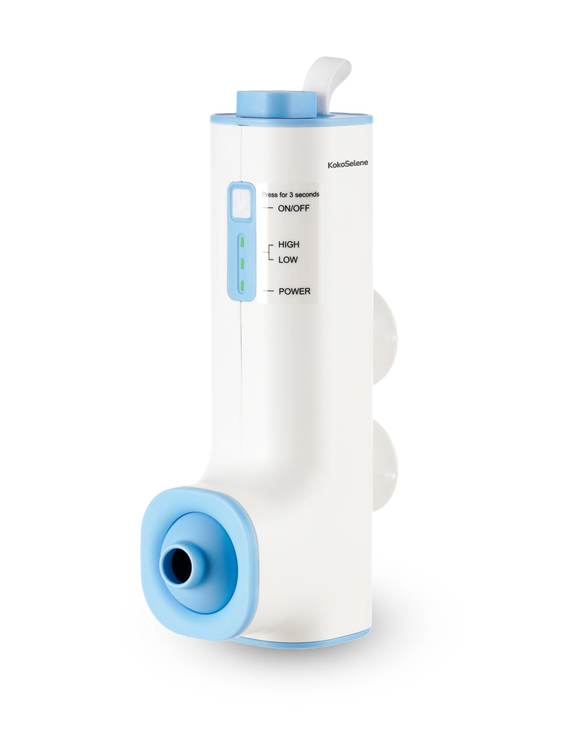 KokoSelene Rechargeable Bath Jet, front view in blue