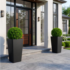 KOL 20 inch tall black planter front view