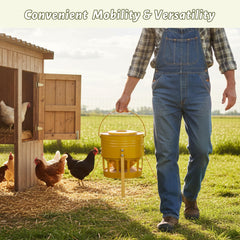 KOL Metal Chicken Feeder positioned in a coop