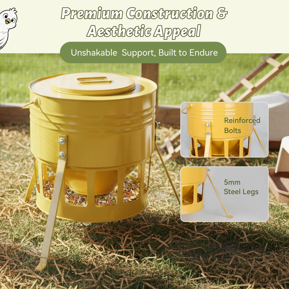 KOL Metal Chicken Feeder showing 12 feeding ports