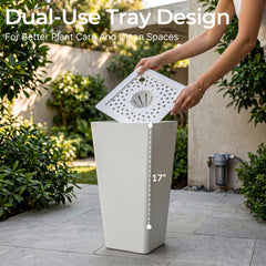 KOL planters showing dual-purpose tray and drainage holes