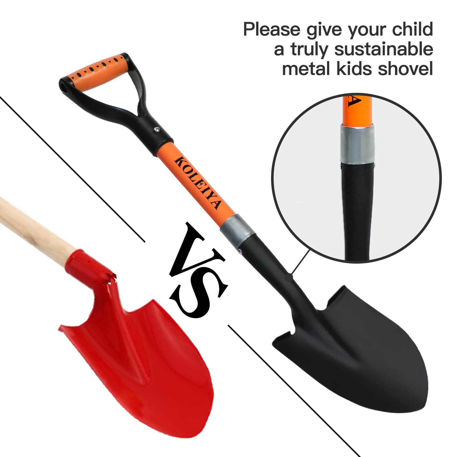 KOLEIYA Kids Shovel in a garden setting