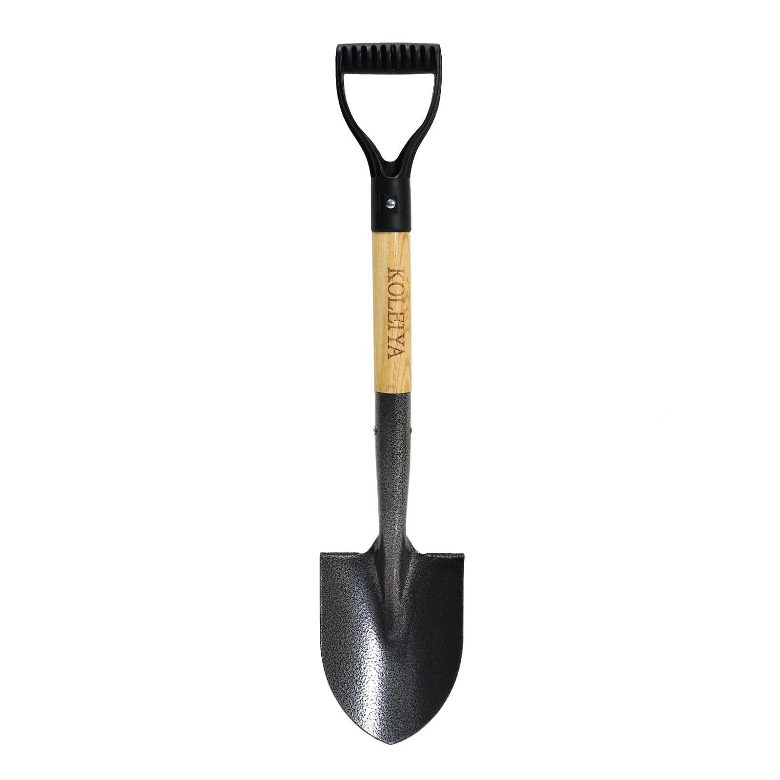 KOLEIYA Small Short Handle Shovel front view with wooden handle