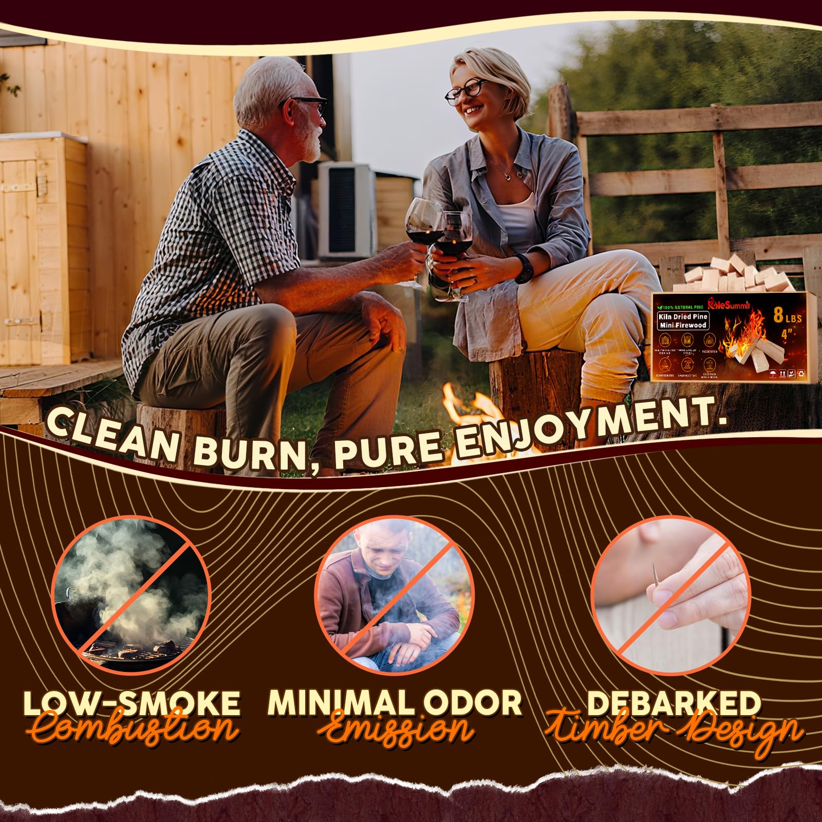 KoleSummit Mini Firewood with included fire starters and gloves