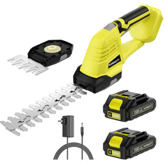 KOMASTY 20V cordless hedge trimmer front view with hedge blade