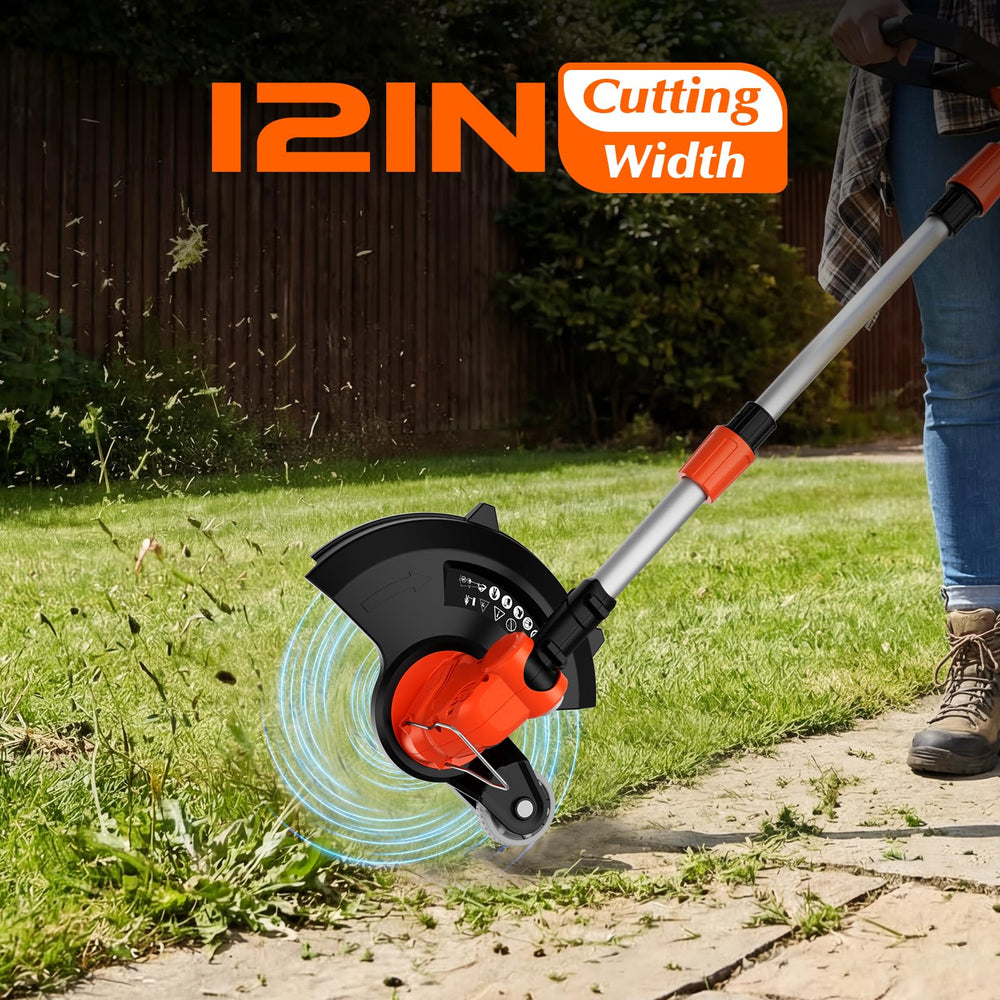 KOMASTY 20V Cordless String Trimmer in storage position