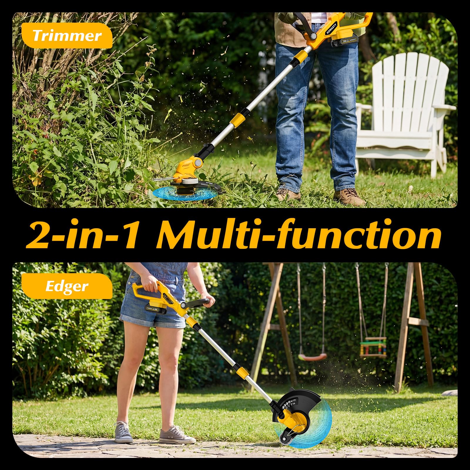 KOMASTY 20V Electric Cordless String Trimmer side view