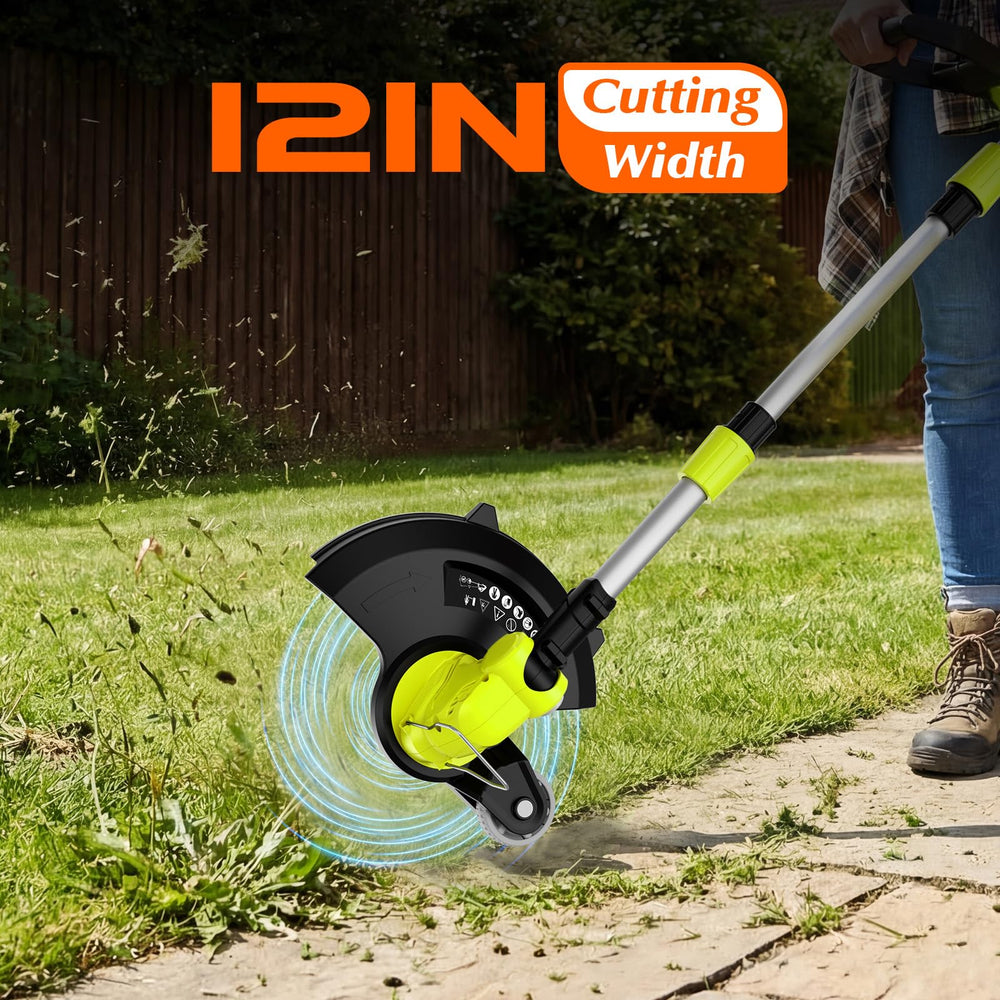 KOMASTY 20V String Trimmer cutting grass in a garden
