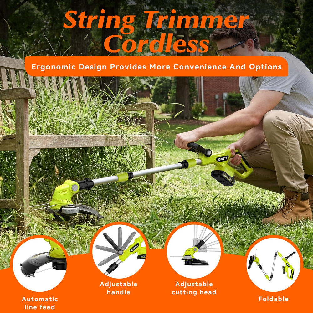 KOMASTY 20V String Trimmer side view with handle