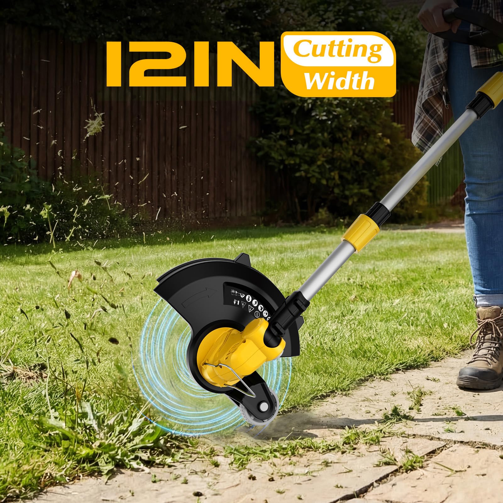 KOMASTY Cordless String Trimmer in compact storage