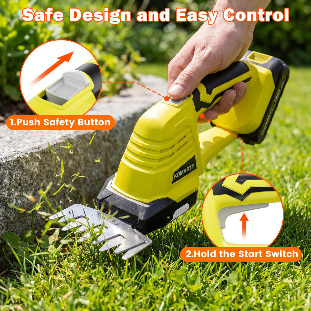KOMASTY hedge trimmer in action trimming bushes