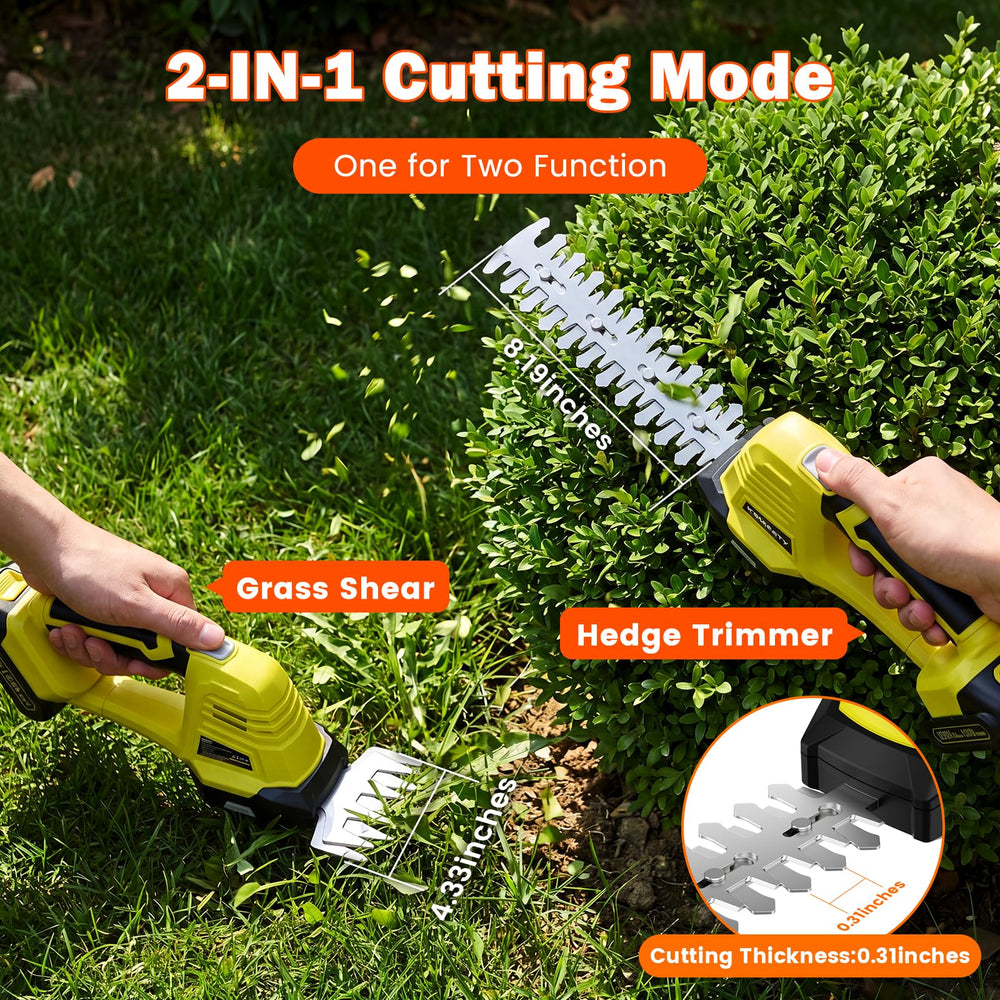 KOMASTY hedge trimmer side view showing ergonomic grip