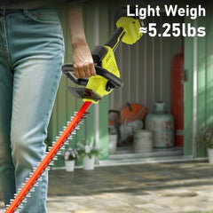 KOMASTY hedge trimmer with two batteries and charger