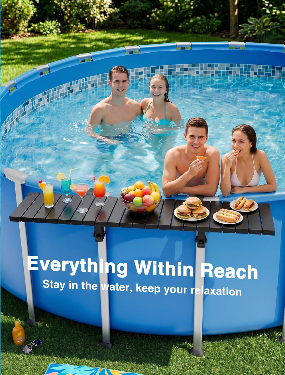 Kompoll Pool Bar installation on above-ground pool