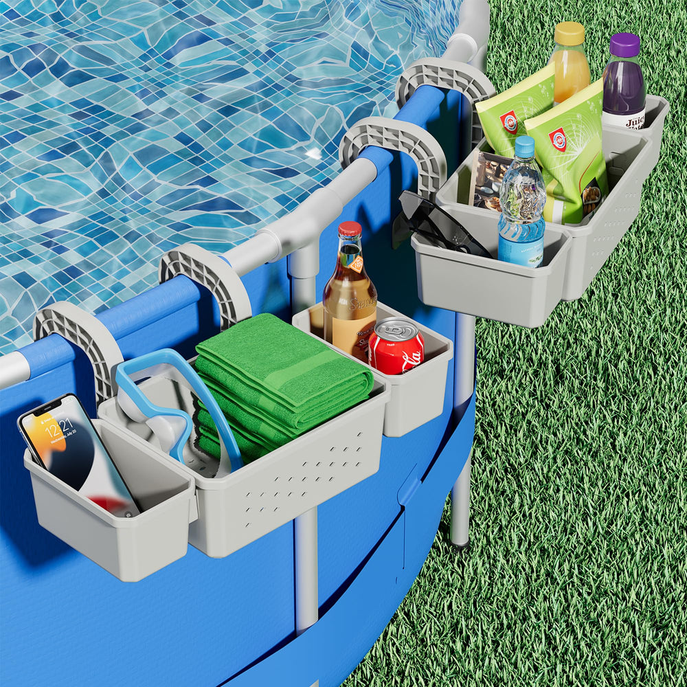 Kompoll Poolside Storage Basket with swim gear and drinks