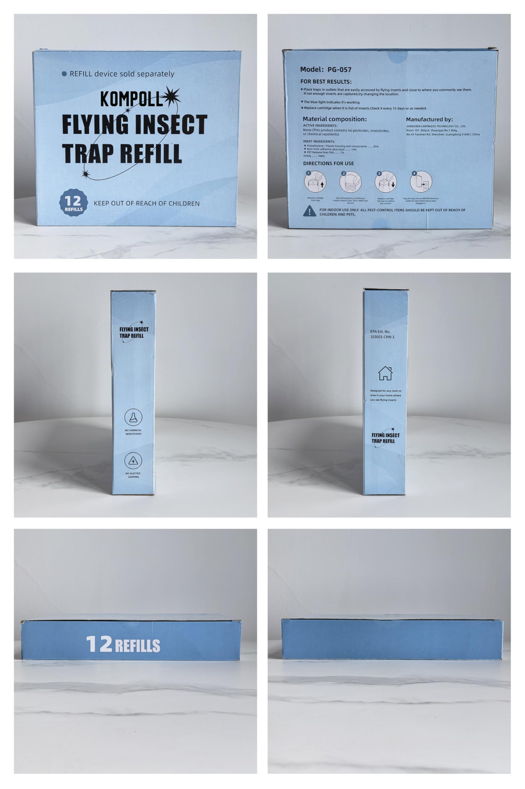 Kompoll refill cartridges stacked together