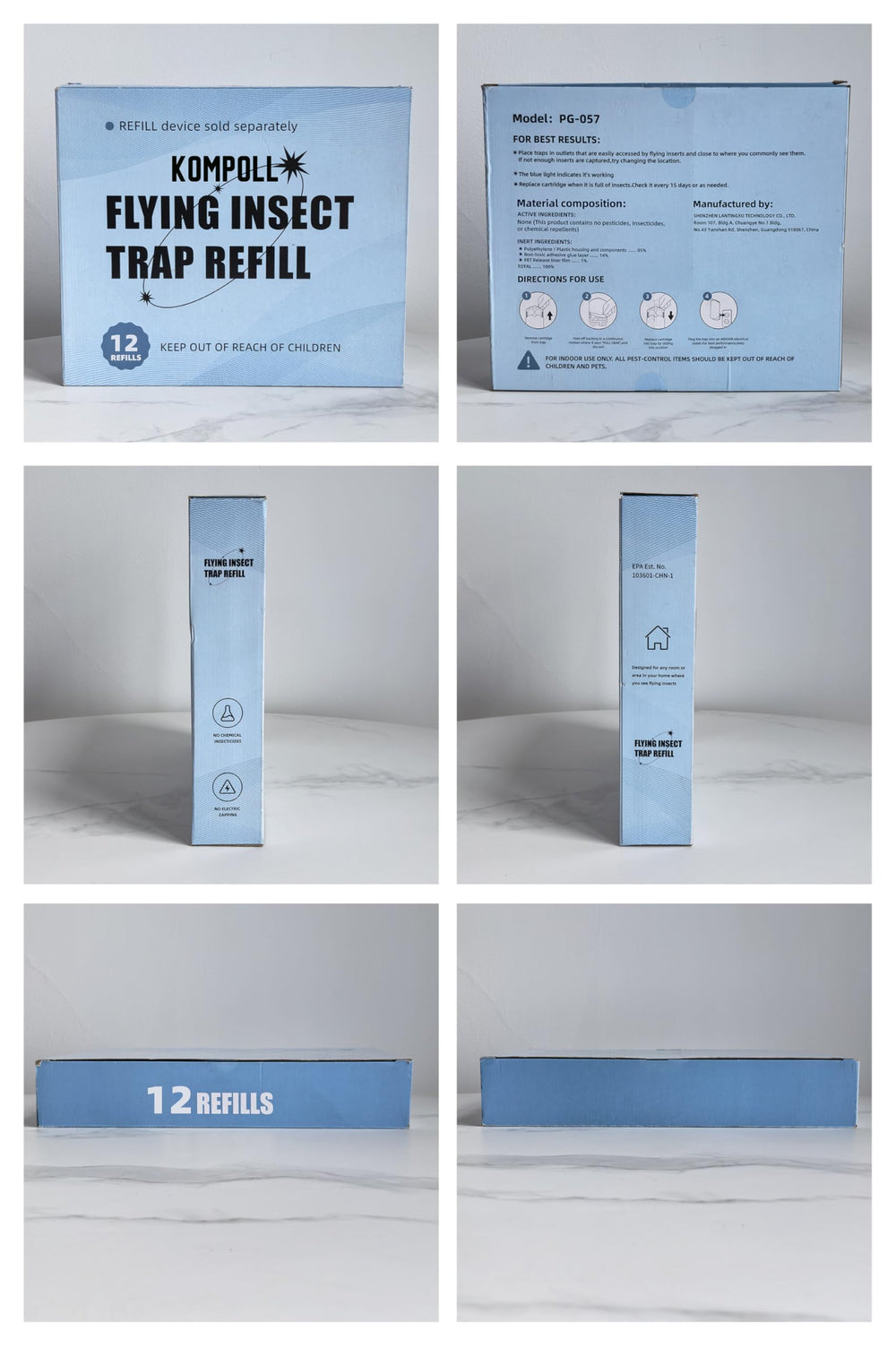Kompoll refill cartridges stacked together