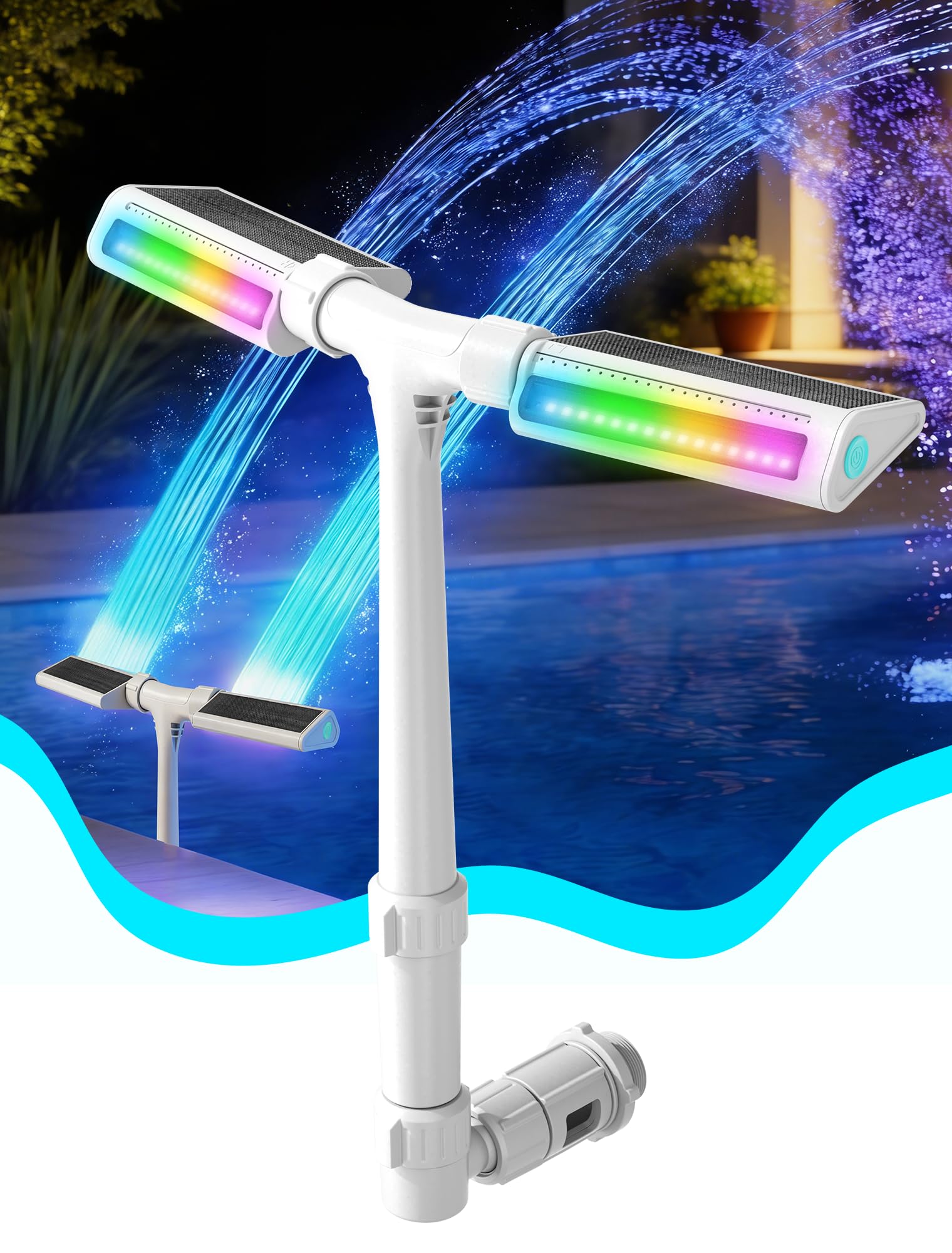 Kompoll Solar Pool Fountain white model front view