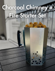 Konexcel Charcoal Chimney Starter XL side view showing heat shield