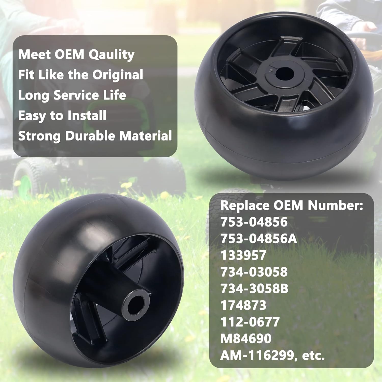 KOOTANS mower deck wheels side view showing tread