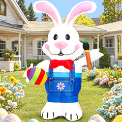 KOOY 6FT inflatable bunny setup with accessories
