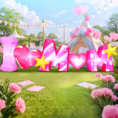 KOOY 8FT inflatable decoration with 'I love Mom' design
