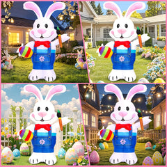 KOOY Easter Bunny inflatable side view in outdoor setting
