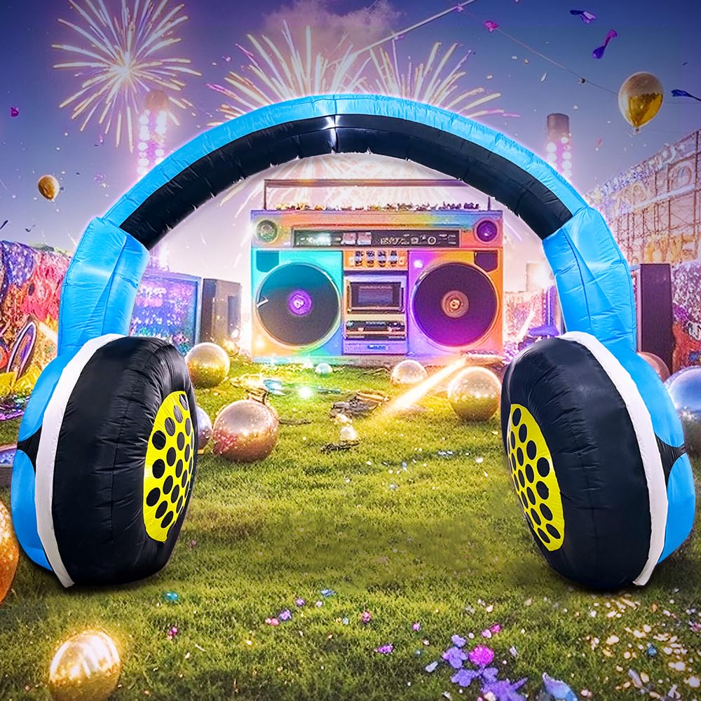 KOOY inflatable headphones archway in a party setting