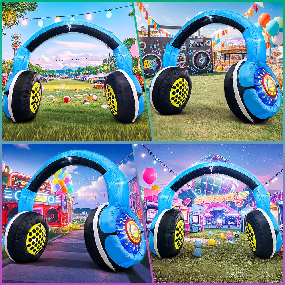 KOOY inflatable headphones archway with LED lights