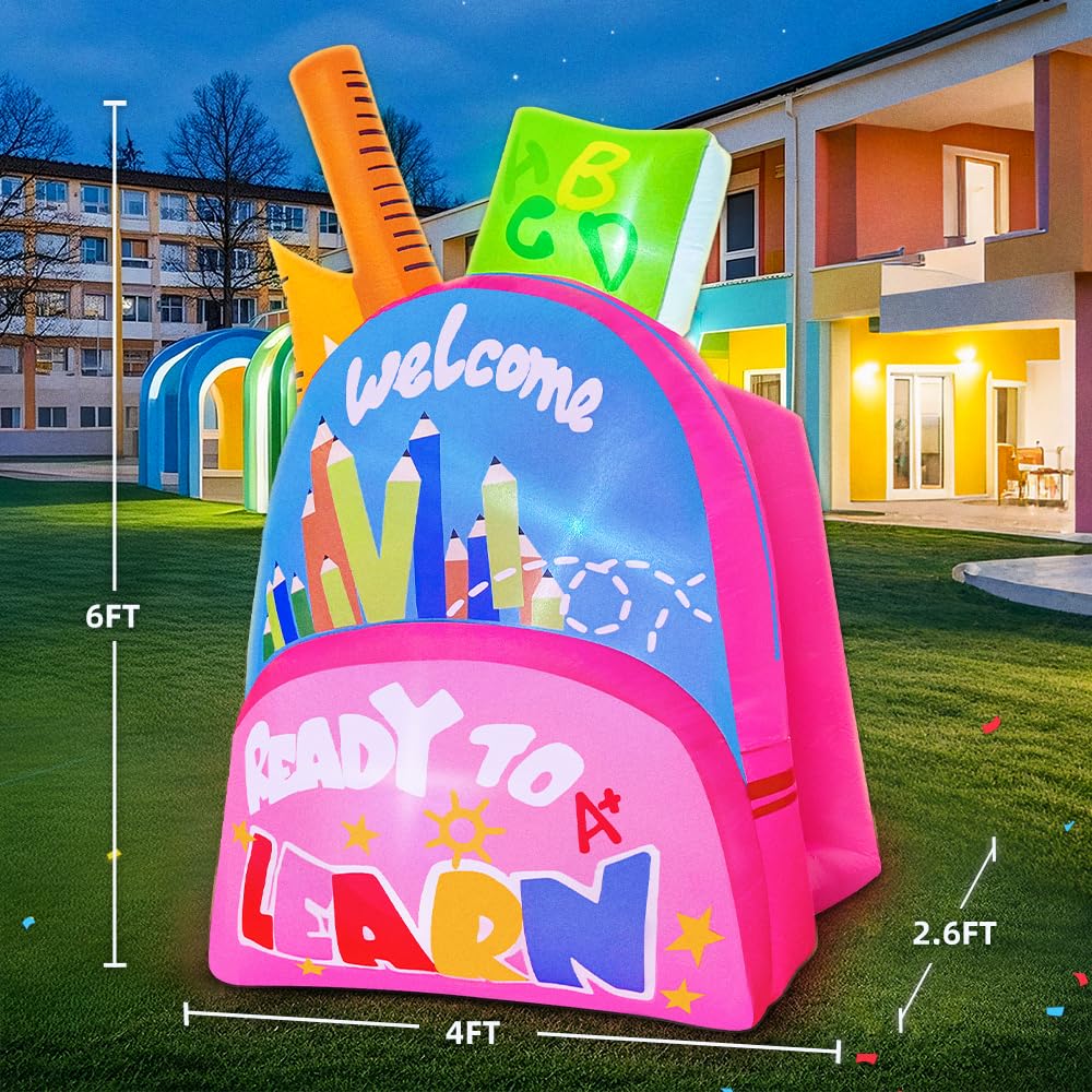 KOOY inflatable school bag decoration close-up showing quality material