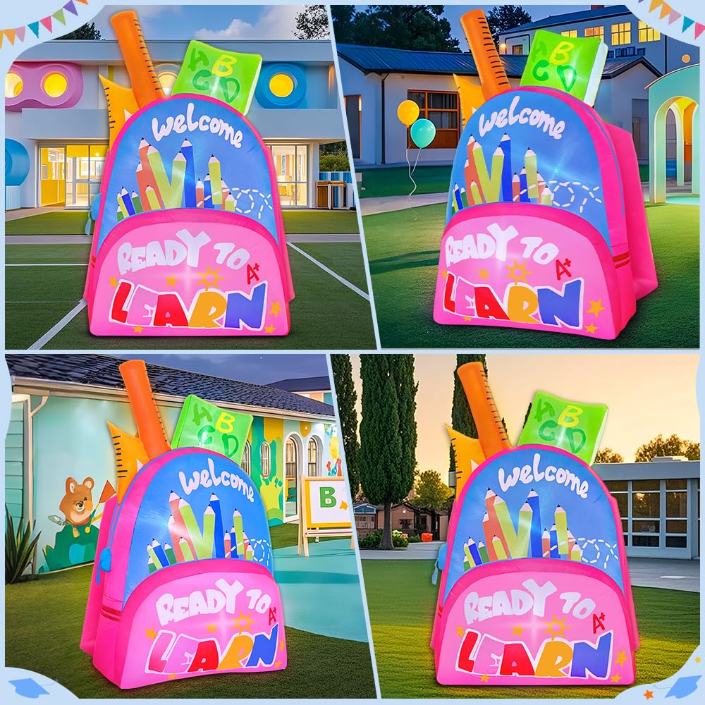 KOOY inflatable school bag decoration side view with vibrant colours