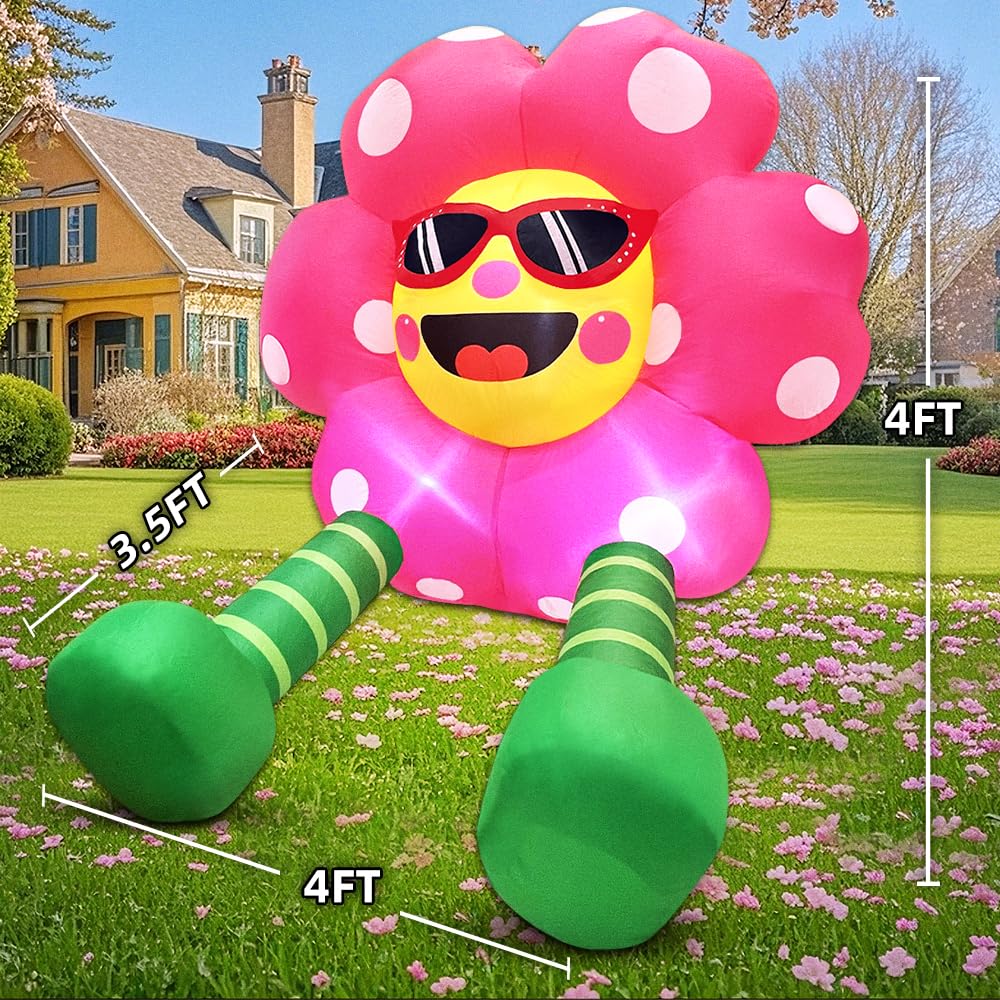 KOOY inflatable sunflower in garden setting