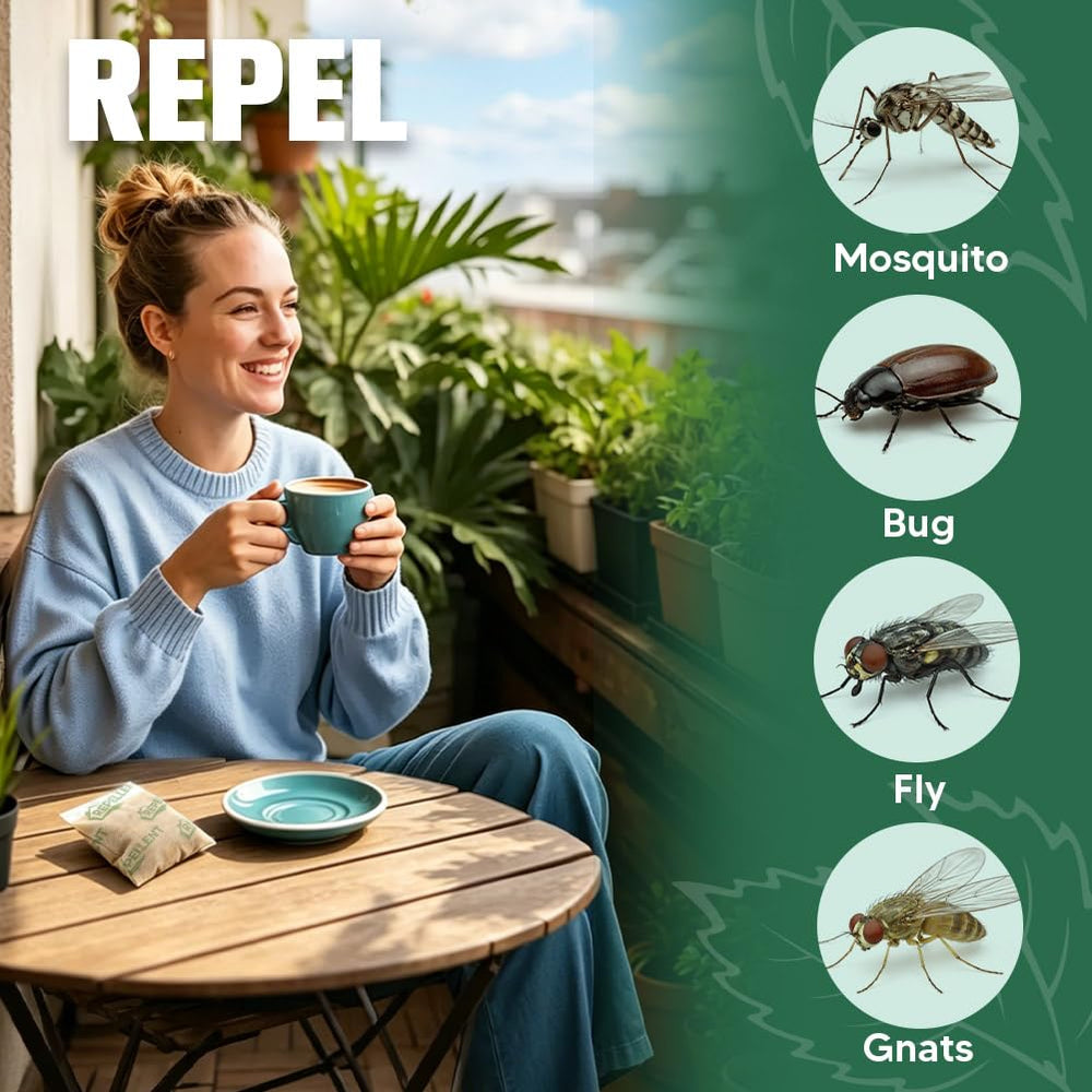 Kopplvn Mosquito Repellent Pouch back view with instructions