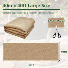 koretech burlap roll in use as tree wrap in garden