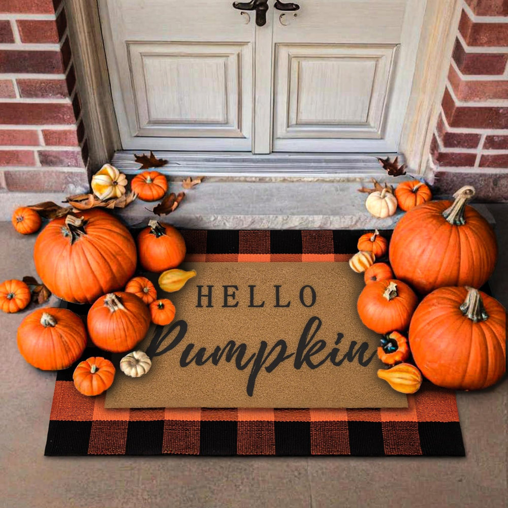 Korlon Fall Door Mat Combo Set in autumn setting