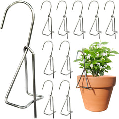 KOROI Terracotta Pot Hanger Hooks, stainless steel 10 pack front view